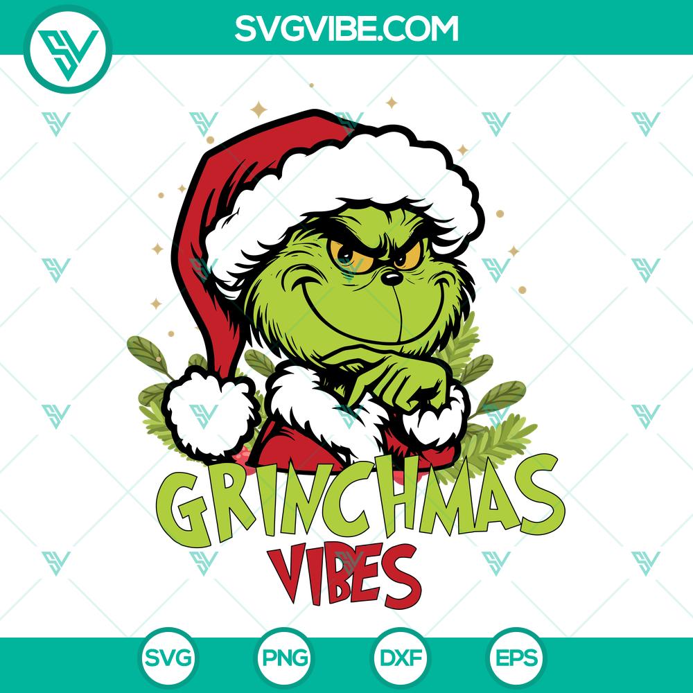 Merry Christmas Grinchmas Vibes SVG | Holiday Funny Cut Files Merry Christmas Grinchmas Vibes SVG featuring holiday funny cut files for festive crafting projects.