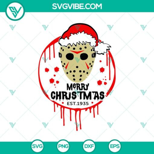 merry christmas jason voorhees svg horror characters svg friday the 13th svg