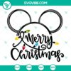 Mickey Mouse design with Merry Christmas lights SVG, freebie for download.