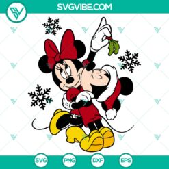 Merry Christmas Mickey & Minnie SVG design, free SVG featuring Disney characters, perfect for holiday crafting and digital projects.
