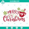 Christmas-themed SVG design with Merry Christmas and Hot Cocoa text, perfect for holiday crafting projects.