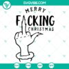 Funny Merry F*cking Christmas Grinch SVG design with DXF, EPS, and PNG files for holiday crafting.
