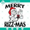 Merry Rizzmas Christmas SVG DXF EPS PNG files with festive holiday design elements for digital crafting projects.