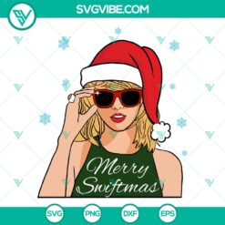 Taylor Swift Christmas SVG featuring Merry Swiftmas design, ideal for Swiftie holiday projects.