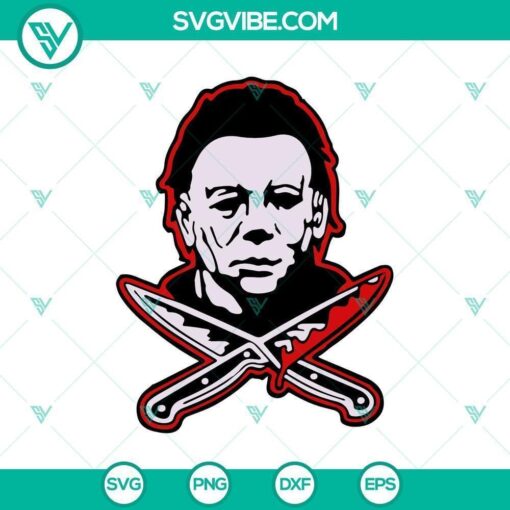 michael myers double knife svg halloween film horror svg michael myers svg