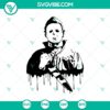 Michael Myers in blood SVG design for Halloween, featuring a horror theme.