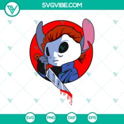 Halloween, Stitch SVG, SVG Files, Michael Myers x Stitch SVG, Horror Stitch SVG 22