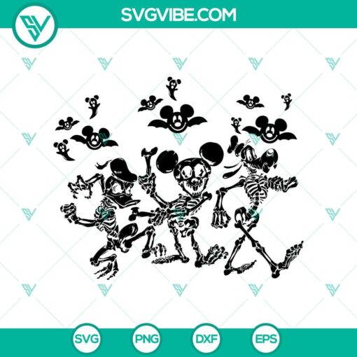 mickey and donald duck and goofy skeleton svg disney skeleton svg disney halloween svg