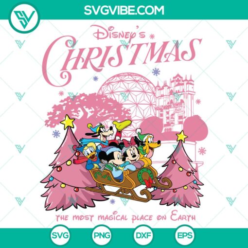 mickey and friends disney pink christmas svg dxf eps png