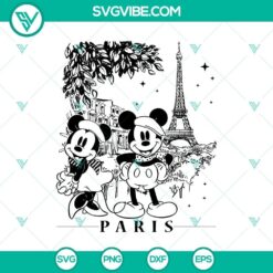 Mickey And Minnie Couple In Paris SVG DXF EPS PNG Cut Files, Halloween SVG File, Halloween Cricut &amp; Silhouette Designs