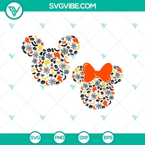 mickey and minnie head halloween theme svg disney halloween svg happy halloween svg