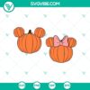 Mickey and Minnie Mouse pumpkin head SVG for Disney Halloween, festive and cute Disney characters in pumpkin form.