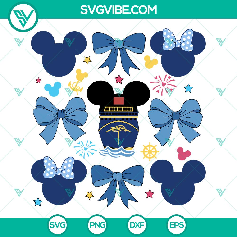 Mickey Cruise SVG | Coquette Bow Nautical Disney Cut Files Mickey Cruise SVG file featuring a Coquette Bow design, perfect for Disney fans with a nautical theme. Ideal for crafts and DIY projects.