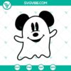 Mickey Ghost SVG with Disney Halloween theme featuring Mickey and Minnie Mouse. Perfect for Halloween decor and crafts.