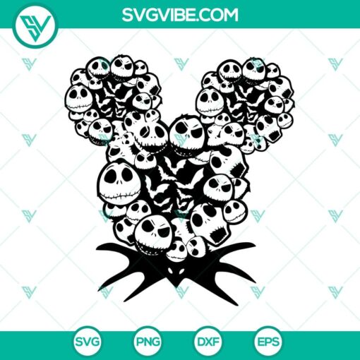 mickey head scary halloween svg jack skellington head svg halloween svg