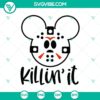 Mickey Jason Halloween SVG featuring Disney's Mickey Mouse in a horror-themed design. Ideal for Halloween crafts and decorations.