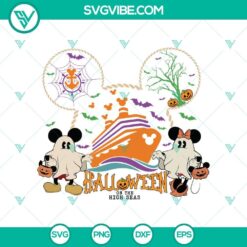 Mickey Minnie Halloween Scary Cruise SVG DXF EPS PNG Files, perfect for Halloween Cricut & Silhouette Designs, spooky and fun Disney characters.
