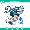 Mickey Mouse LA Dodgers 1958 SVG with Disney Dodgers Baseball theme, perfect for fans and sports enthusiasts.