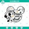 Mickey Trick or Treat Down Main Street SVG DXF EPS PNG Files, Halloween Cricut & Silhouette Designs for festive Halloween crafts.
