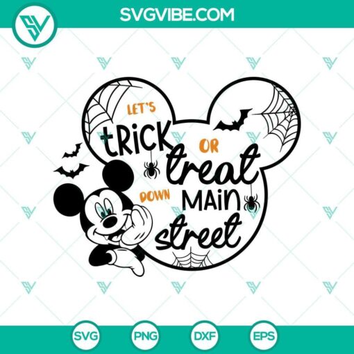 mickey trick or treat down main street svg dxf eps png files