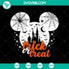 Mickey Trick Or Treat SVG with Disney Mickey Head and Walt Disney Halloween theme, perfect for Halloween crafts and decor.