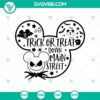 Mickey Mouse Trick or Treat SVG design, perfect for Halloween crafting projects. Great for Disney fans.