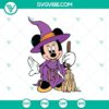 Disney Halloween SVG featuring Mickey and Minnie Mouse dressed up as witches, perfect for spooky crafts and decorations.