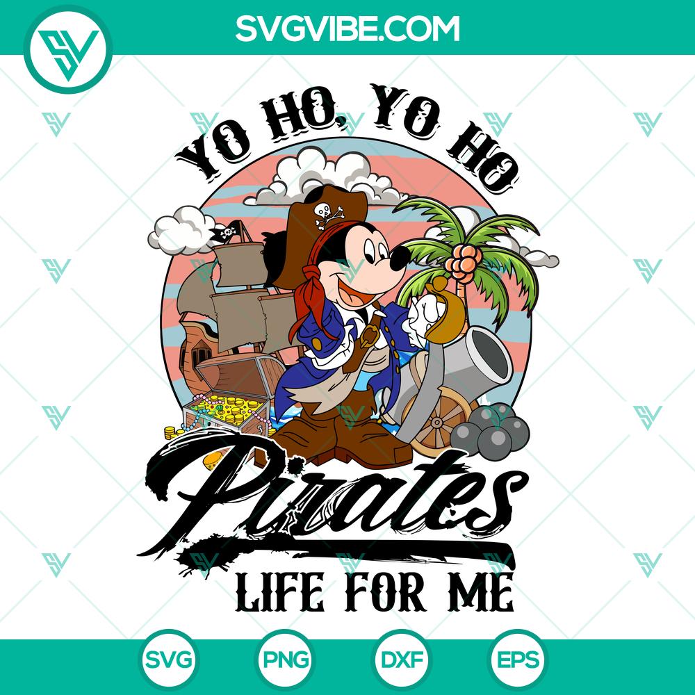 Mickey Yo Ho Pirate’s Life SVG | Disney Pirate Cut Files Mickey Mouse pirate-themed SVG design with Disney pirate cut files, perfect for crafting projects.