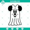 Minnie Boo SVG with Halloween theme, featuring Minnie Mouse silhouette, perfect for spooky holiday crafts and decorations.