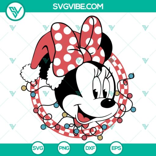 minnie mouse with santa hat svg dxf eps png files