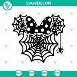 Animal, Halloween, SVG Files, Minnie Spiderweb Halloween SVG DXF EPS PNG Cut 6