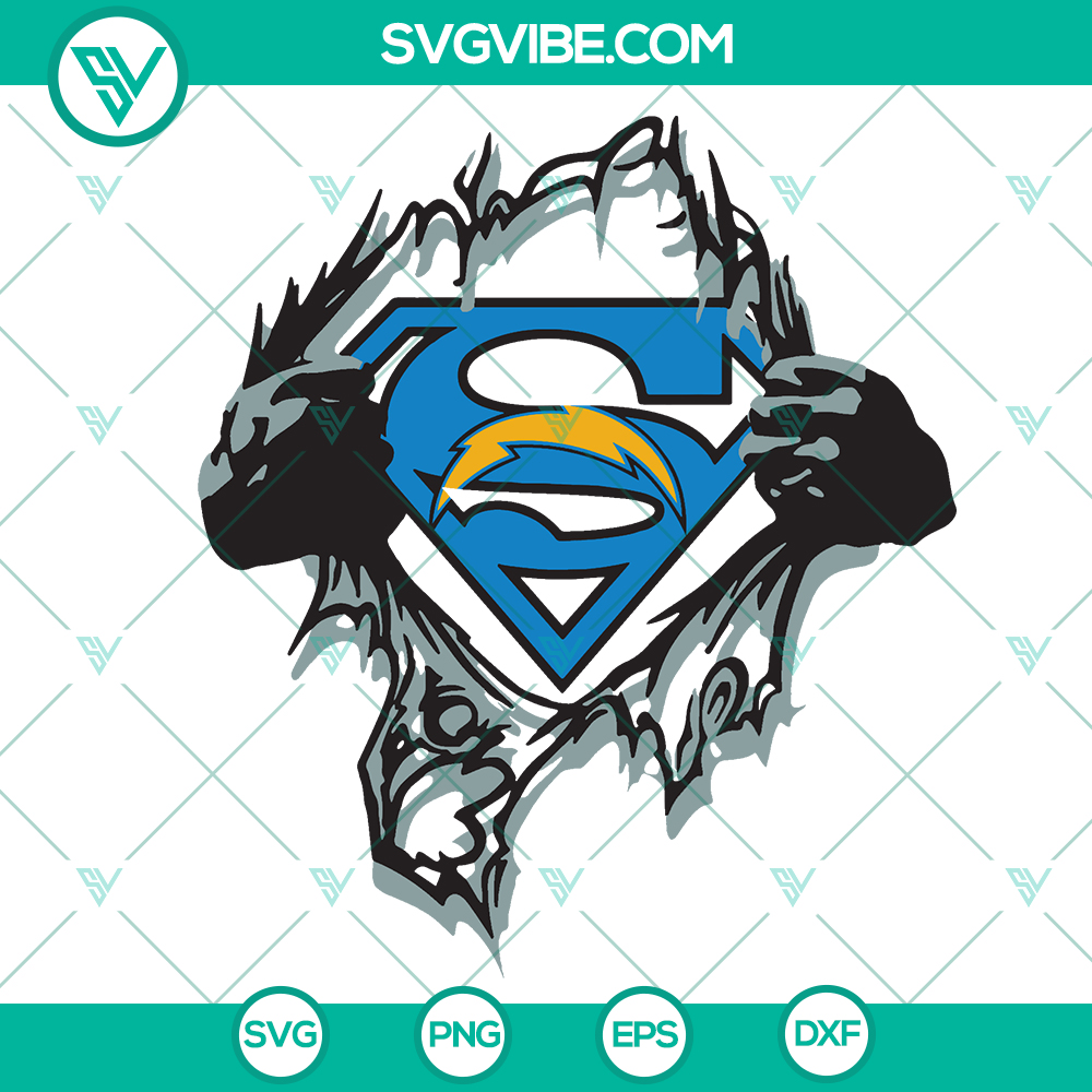 mockup-104652552.jpg Los Angeles Chargers Superman SVG | NFL team logo sports design for Super Bowl shirt mug download.