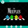 Meeples Abbey Road SVG board game geek gift with printable cut files, ideal for gamers and hobbyists.