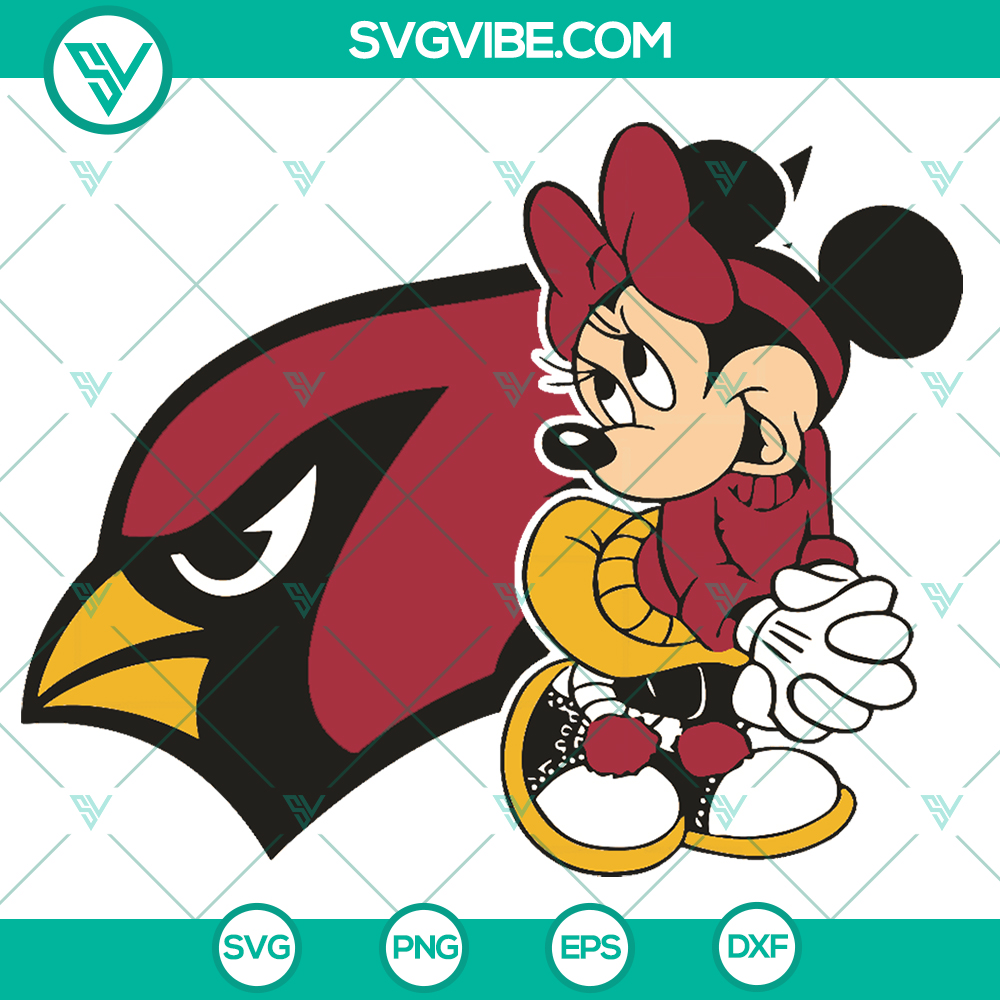 Arizona Cardinals Minnie Football Teams SVG | NFL Super Bowl SVG Arizona Cardinals Minnie Football Teams SVG featuring NFL Super Bowl design, perfect for football fans and DIY crafts.