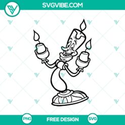 Lumiere SVG Cut File featuring a free iconic candelabra character design for download. Perfect for Disney fans and crafting projects.