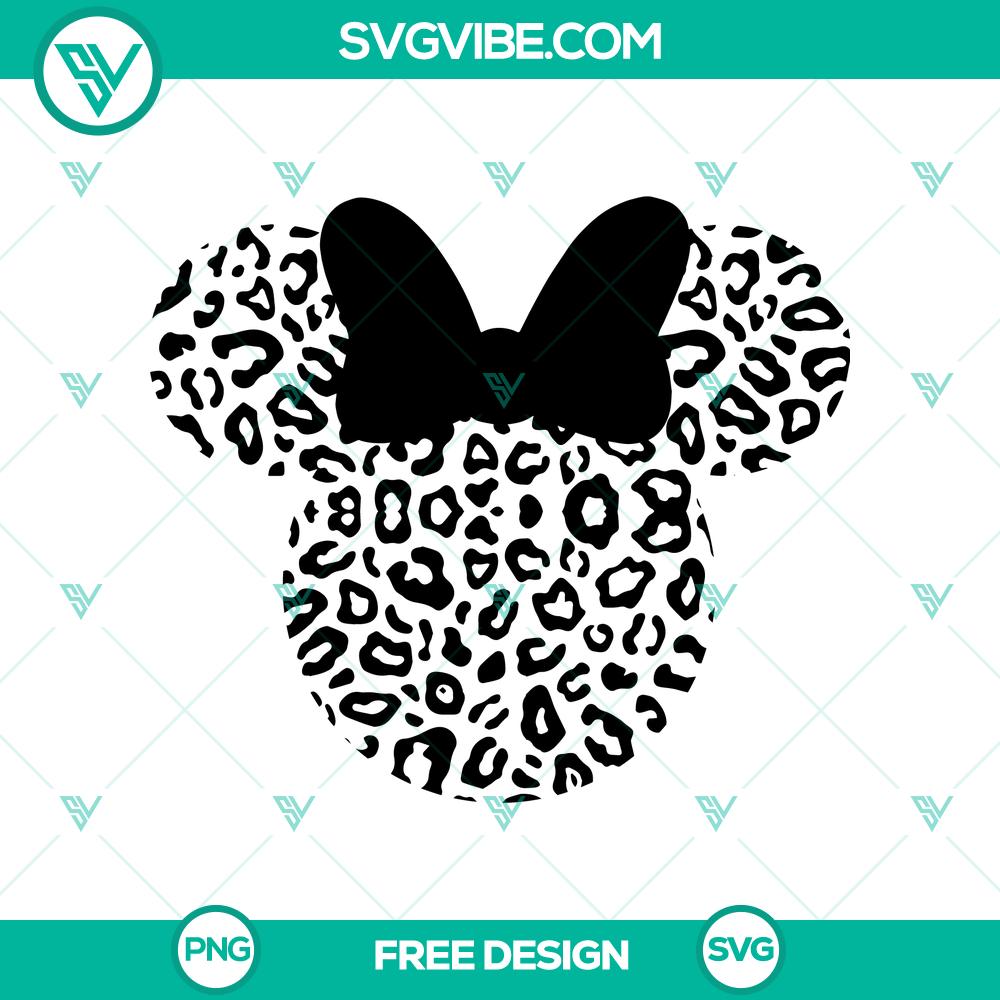 Minnie Mouse Leopard Head SVG Cut File – Free Stylish Animal Print Design Minnie Mouse leopard head SVG cut file with stylish animal print design, free for download.