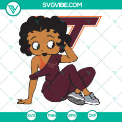 VT Betty Boop Football SVG - Virginia Tech Gift Digital File for Cricut