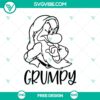 Seven Dwarfs Grumpy SVG cut file featuring iconic dwarf design, perfect for crafts and projects.