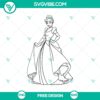 Cinderella outline SVG cut file featuring a free simple princess design ideal for crafting projects.