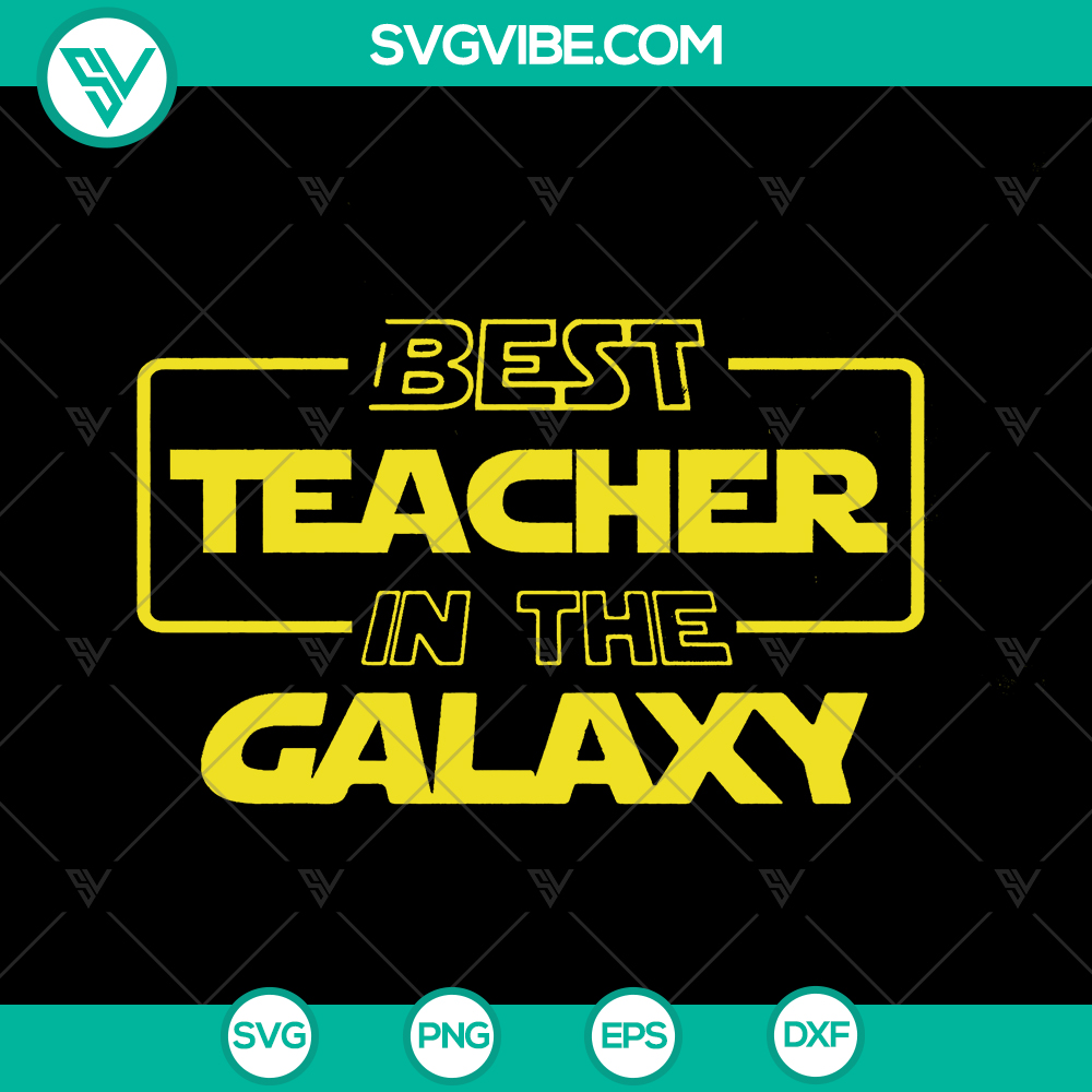 mockup-125550826.jpg Best Teacher in the Galaxy SVG design with 302 cut files clipart, ideal for teacher appreciation.