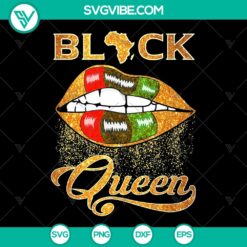 Black Queen Lips SVG | Juneteenth Day Woman Power SVG - Instant Download