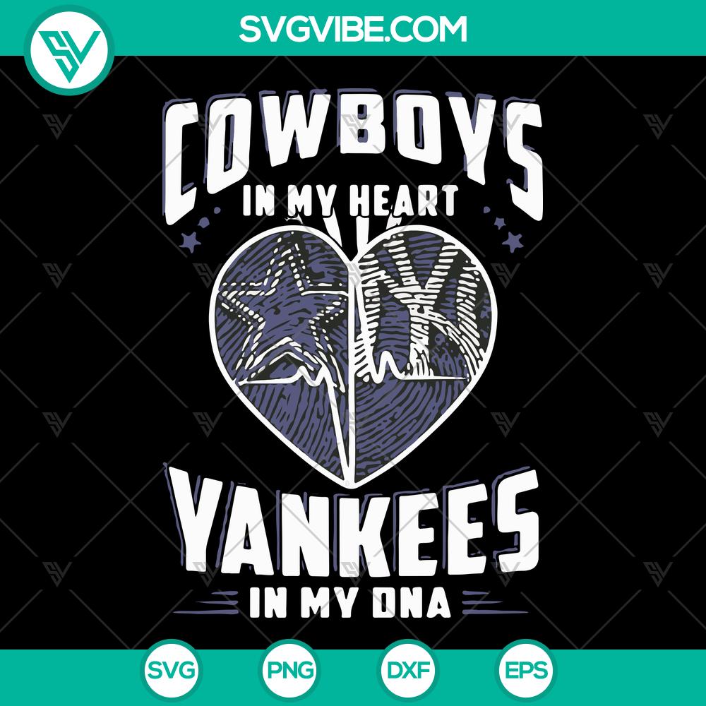 mockup-13988405.jpg Cowboys and Yankees DNA Sport themed SVG bundle for instant download, with sports elements in design. Great for sports fans.