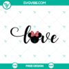 Minnie Love SVG Cut File featuring a romantic Disney design. Download for free! Ideal for Disney fans and crafting projects.