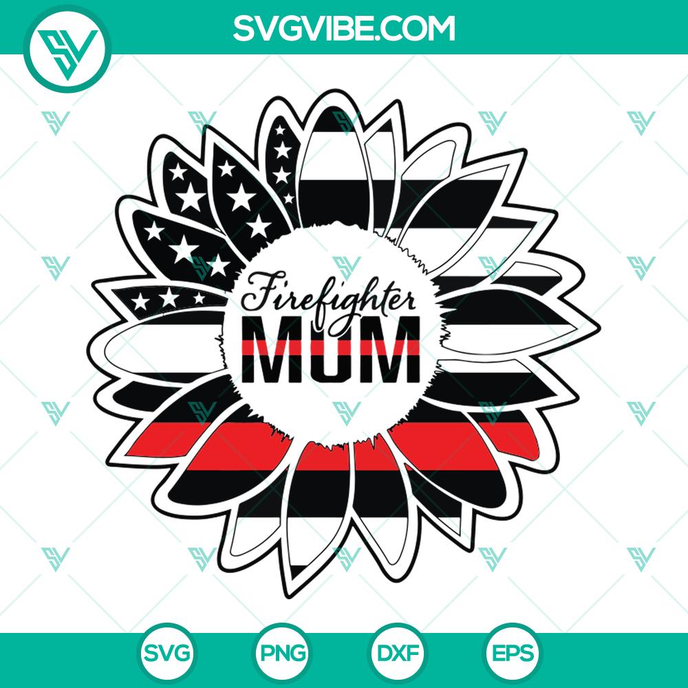 mockup-146720209.jpg Sunflower Firefighter Thin Red Line Flag SVG for Fire Department Mom, unique digital design.