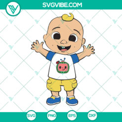 Cute Cocomelon JJ character vector graphic - perfect for kid's nursery rhymes theme. Great for crafting and design projects.