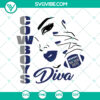 Dallas Cowboys Diva SVG Bundle featuring NFL Super Bowl Football Girl Team designs for crafts and projects.