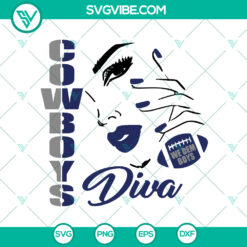 Dallas Cowboys Diva SVG Bundle | NFL Super Bowl Football Girl Team Svg