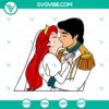 Ariel and Eric Disney Princess and Prince Valentine's SVG Bundle with floral heart, love, romance, perfect for crafting, shirts, and decor.