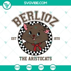 Disney Berlioz &ndash; The Aristocats Est. 1970 SVG DXF EPS PNG