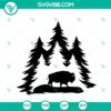 Pine tree mountain buffalo SVG bundle with cut files and clipart, instant download for crafts and projects.